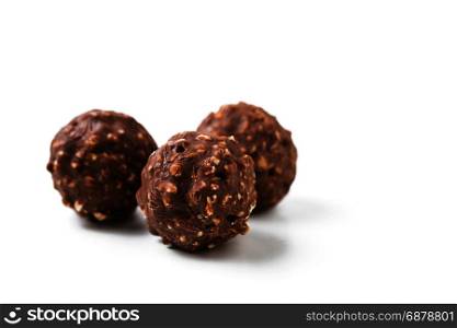 chocolate ball isolated on white