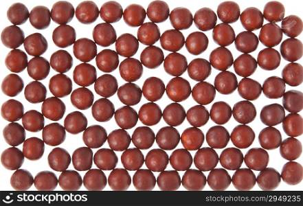 chocolate balls pattern on a white background