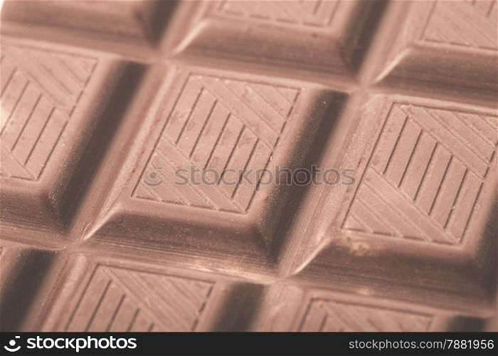 Chocolate bar close up, milk choc. Macro photo.