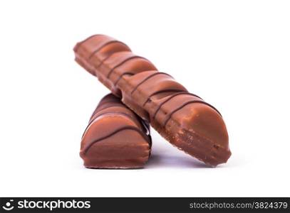 chocolate bar isolated on white background