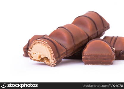 chocolate bar isolated on white background