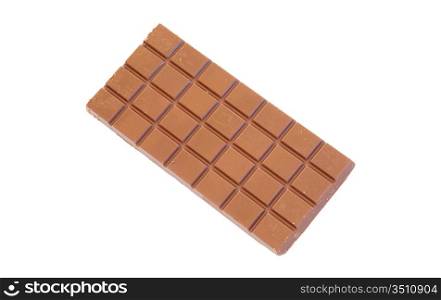 Chocolate bar on a over white background