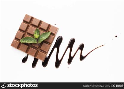 chocolate bar with sauce. High resolution photo. chocolate bar with sauce. High quality photo