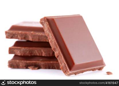 chocolate bars isolated on white