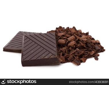 Chocolate bars isolated on white background