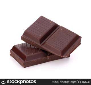 Chocolate bars stack isolated on white background