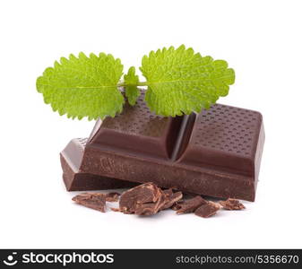 Chocolate bars stack isolated on white background