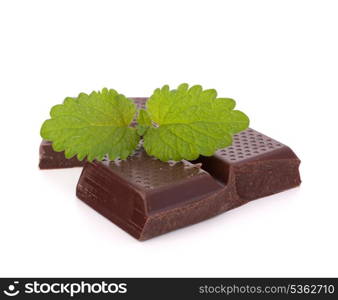 Chocolate bars stack isolated on white background