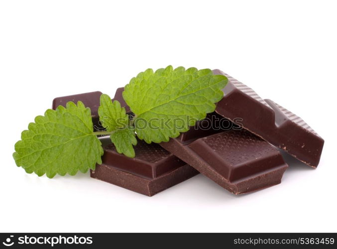 Chocolate bars stack isolated on white background