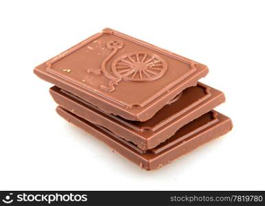 Chocolate biscuits isolated on white.