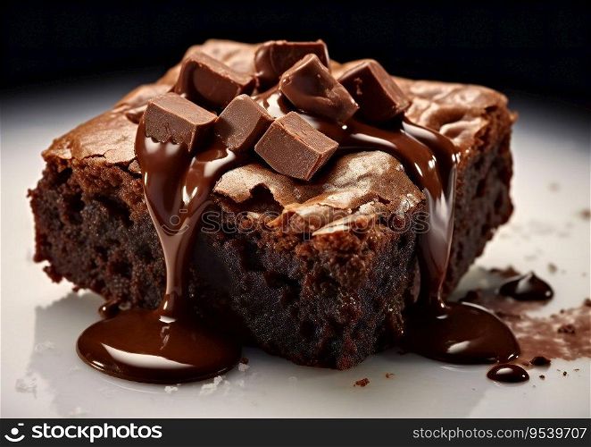 Chocolate Brownie with Melted Chocolate Chips