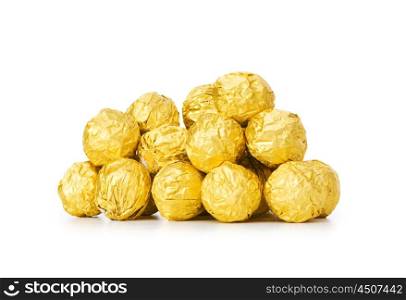 Chocolate candies isolated on the white background
