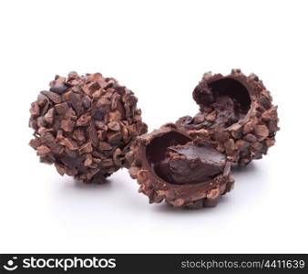 Chocolate candies isolated on white background cutout