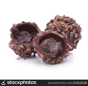 Chocolate candies isolated on white background cutout