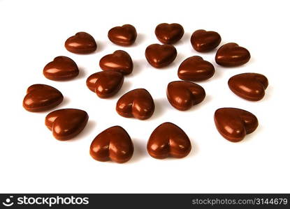 chocolate candy in the form of heart