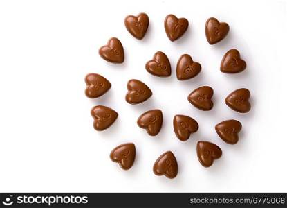 chocolate candy in the form of heart
