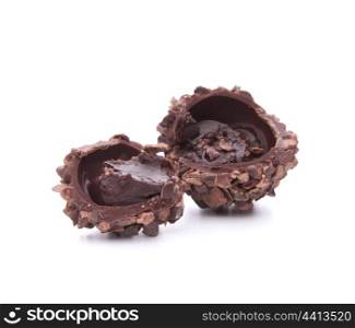 Chocolate candy isolated on white background cutout