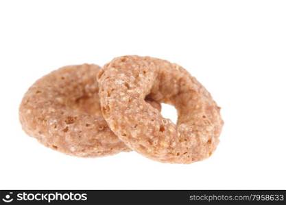 Chocolate cereals ring isolated on a white&#xA;