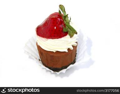Chocolate cheesecake isolated on white background