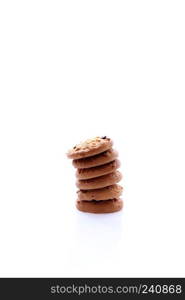 Chocolate chip cookie isolated in white background