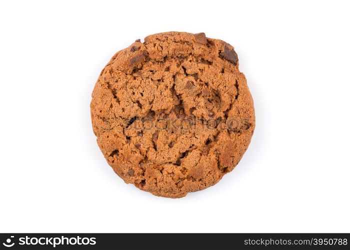 Chocolate chip cookie isolated on a white background