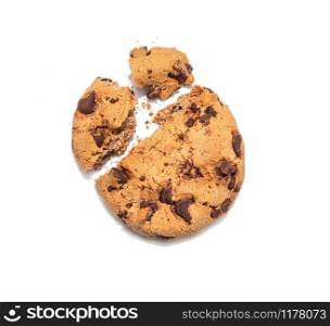 Chocolate Chip Cookie isolated on white background