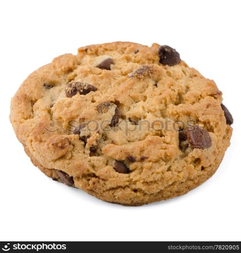 Chocolate Chip Cookie isolated on White background.