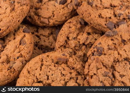 Chocolate chip cookies isolated on a white background