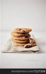 Chocolate chip cookies, Sweet biscuits, Concept for a tasty snack