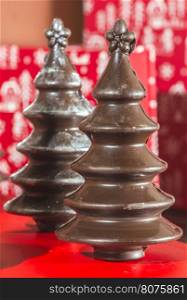 Chocolate Christmas Trees. Brown chocolate. Bulgaria