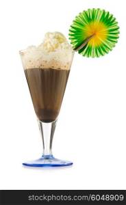Chocolate cocktail isolated on the white