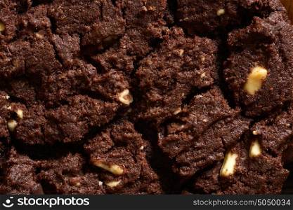 Chocolate cookie close-up macro detail texture