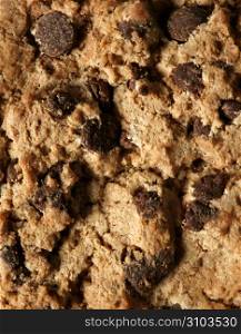 Chocolate cookie crop texture macro, extreme close up