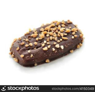 chocolate cookie on white background