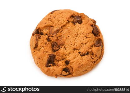 Chocolate cookies isolated on the white background