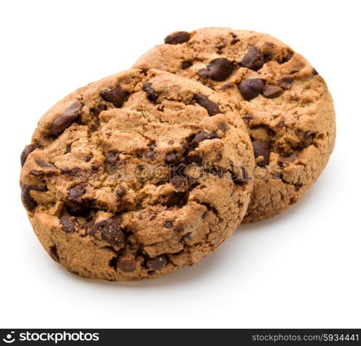 Chocolate cookies isolated on white background cutout