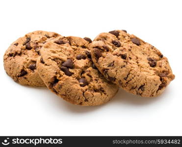 Chocolate cookies isolated on white background cutout