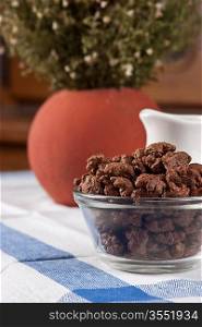 chocolate cornflakes on the table, still life