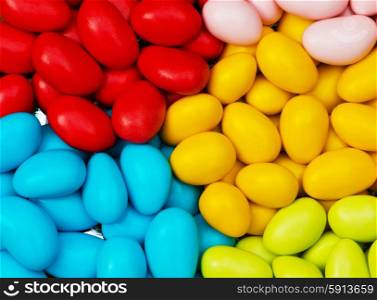 Chocolate eggs of various colours