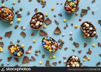 chocolate eggs with sweets