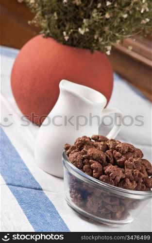 chocolate flakes on the table, still life