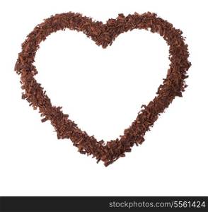 chocolate heart isolated on white
