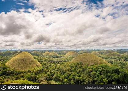 Chocolate hills landscape at Bohol, Philippines