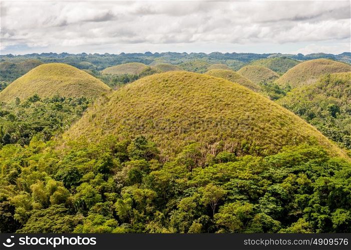 Chocolate hills landscape at Bohol, Philippines