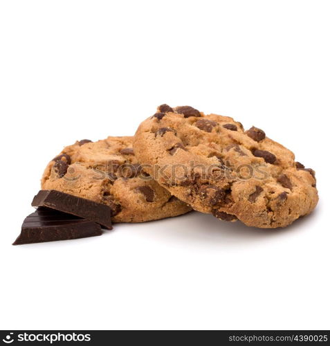 Chocolate homemade pastry biscuits isolated on white background