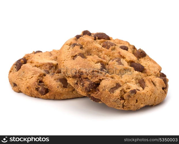 Chocolate homemade pastry biscuits isolated on white background