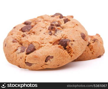 Chocolate homemade pastry cookies isolated on white background