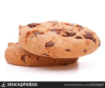 Chocolate homemade pastry cookies isolated on white background