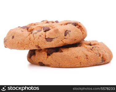 Chocolate homemade pastry cookies isolated on white background