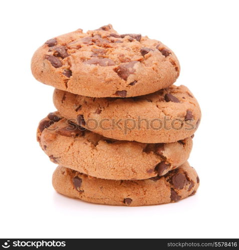 Chocolate homemade pastry cookies isolated on white background